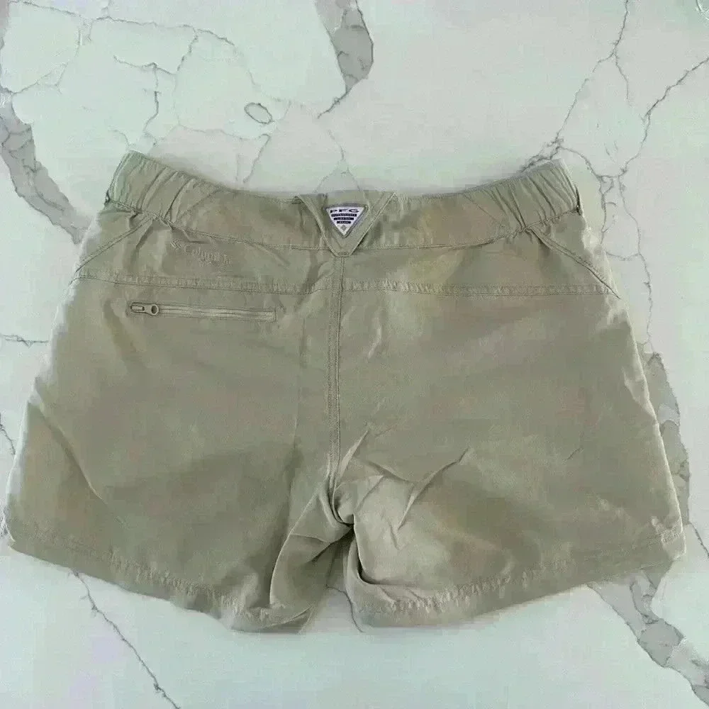 Columbia PFG Omni Shade  Performance Shorts Fishing Gear - Khaki Sz M